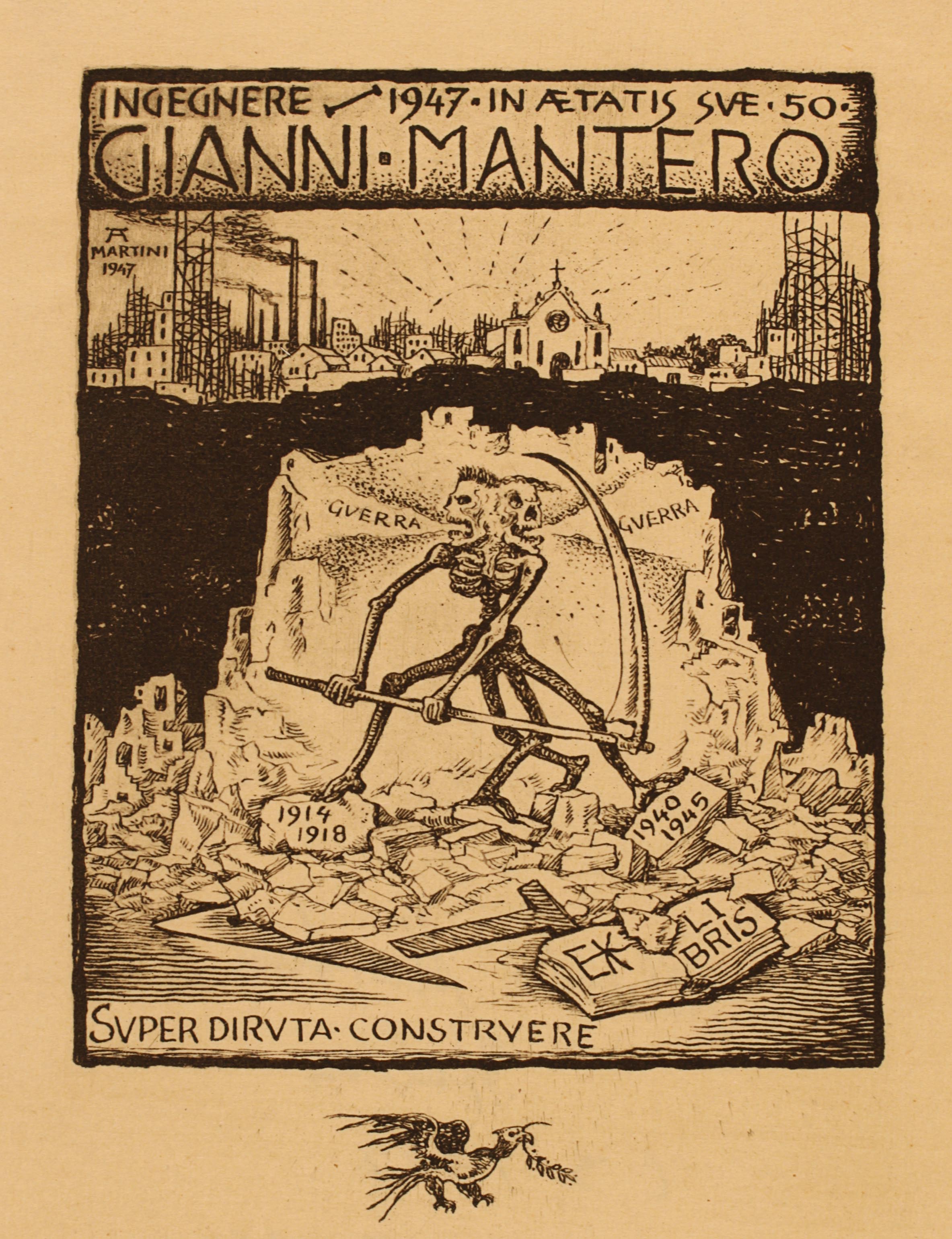  exlibris by Alberto Martini for Gianni Mantero