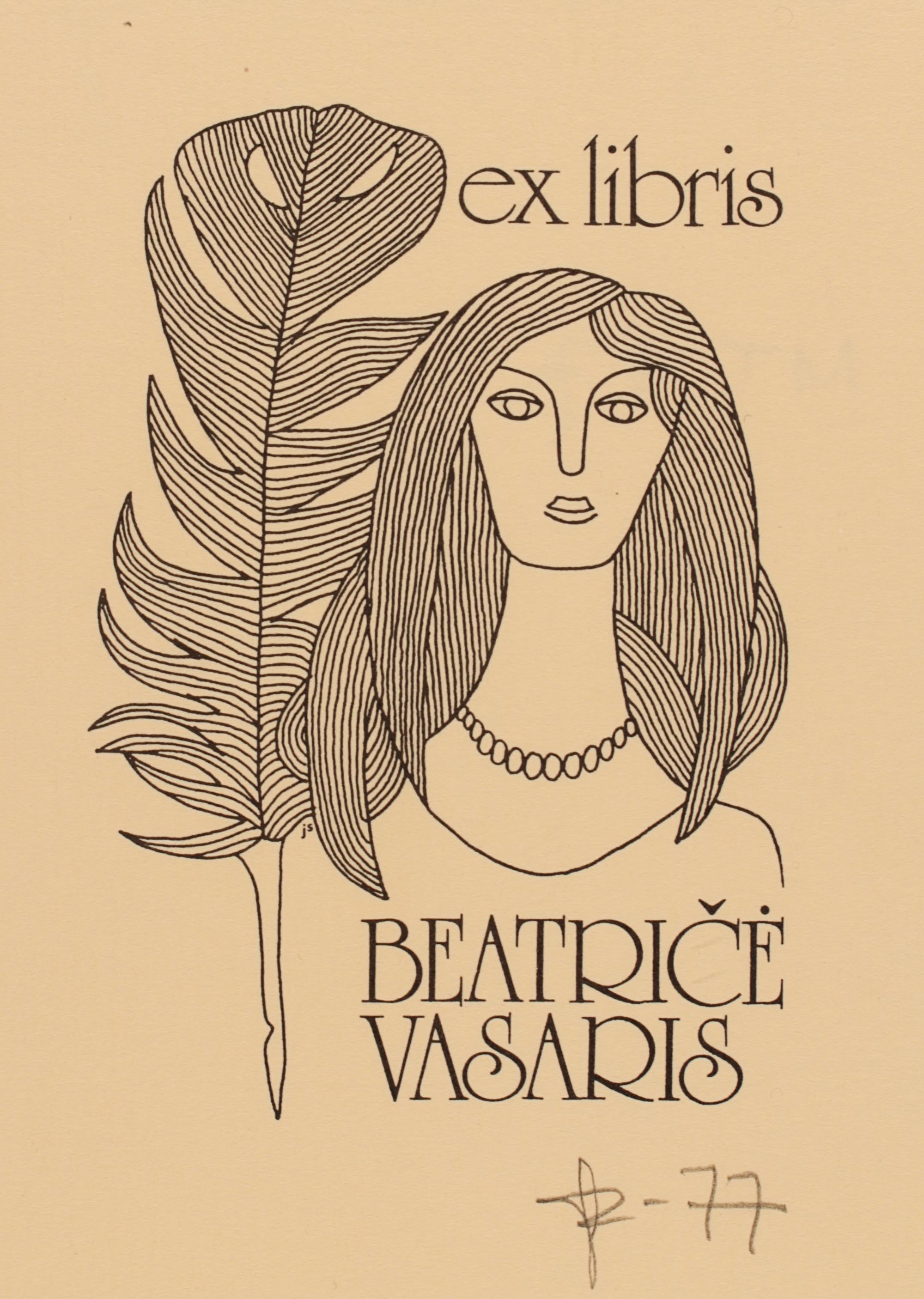 Art Exlibris Net Exlibris By Joseph Sodaitis For Beatrice Vasaris