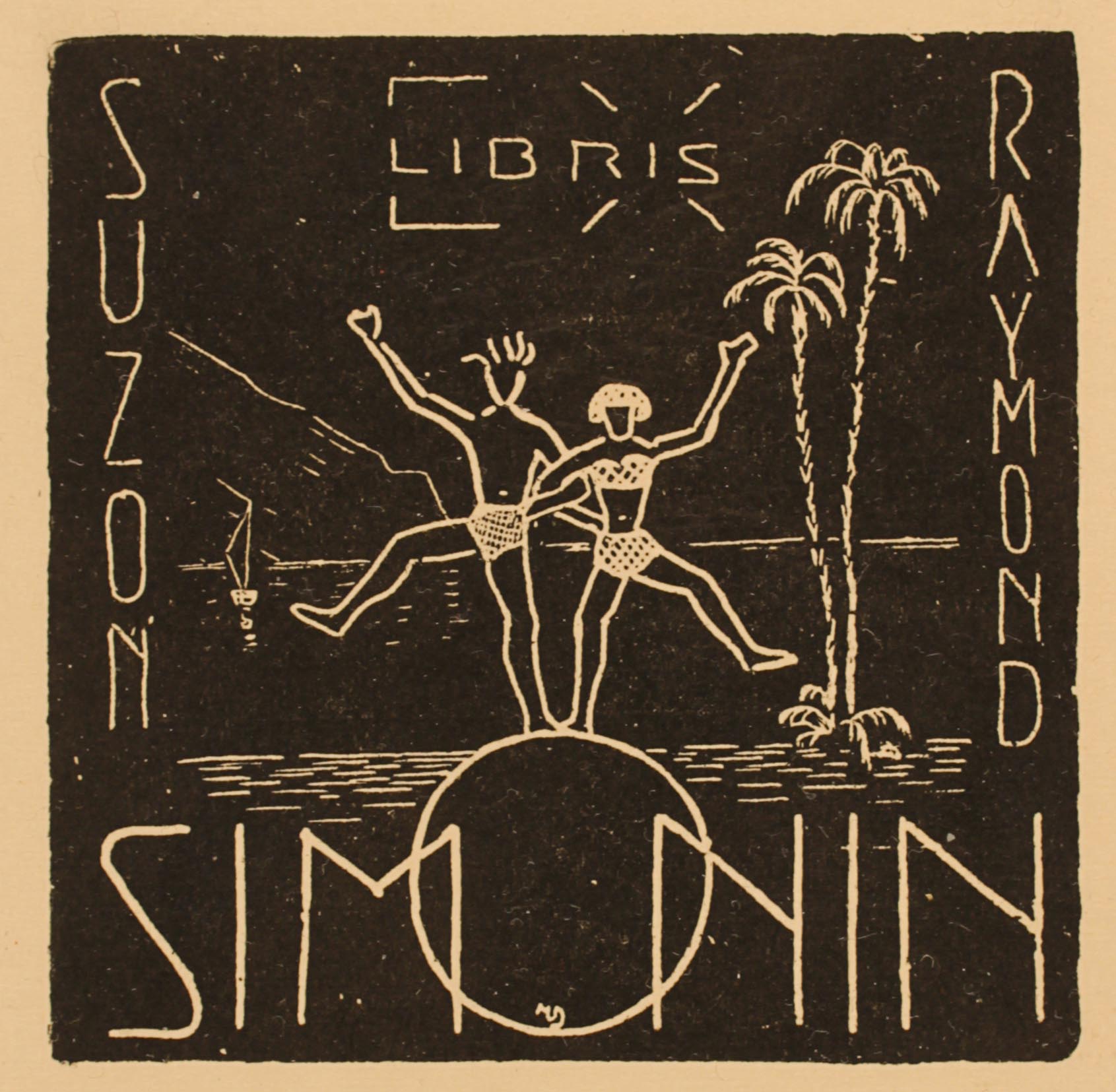 Art exlibris Exlibris By Unbekannt For Suzon Raymond Simonin