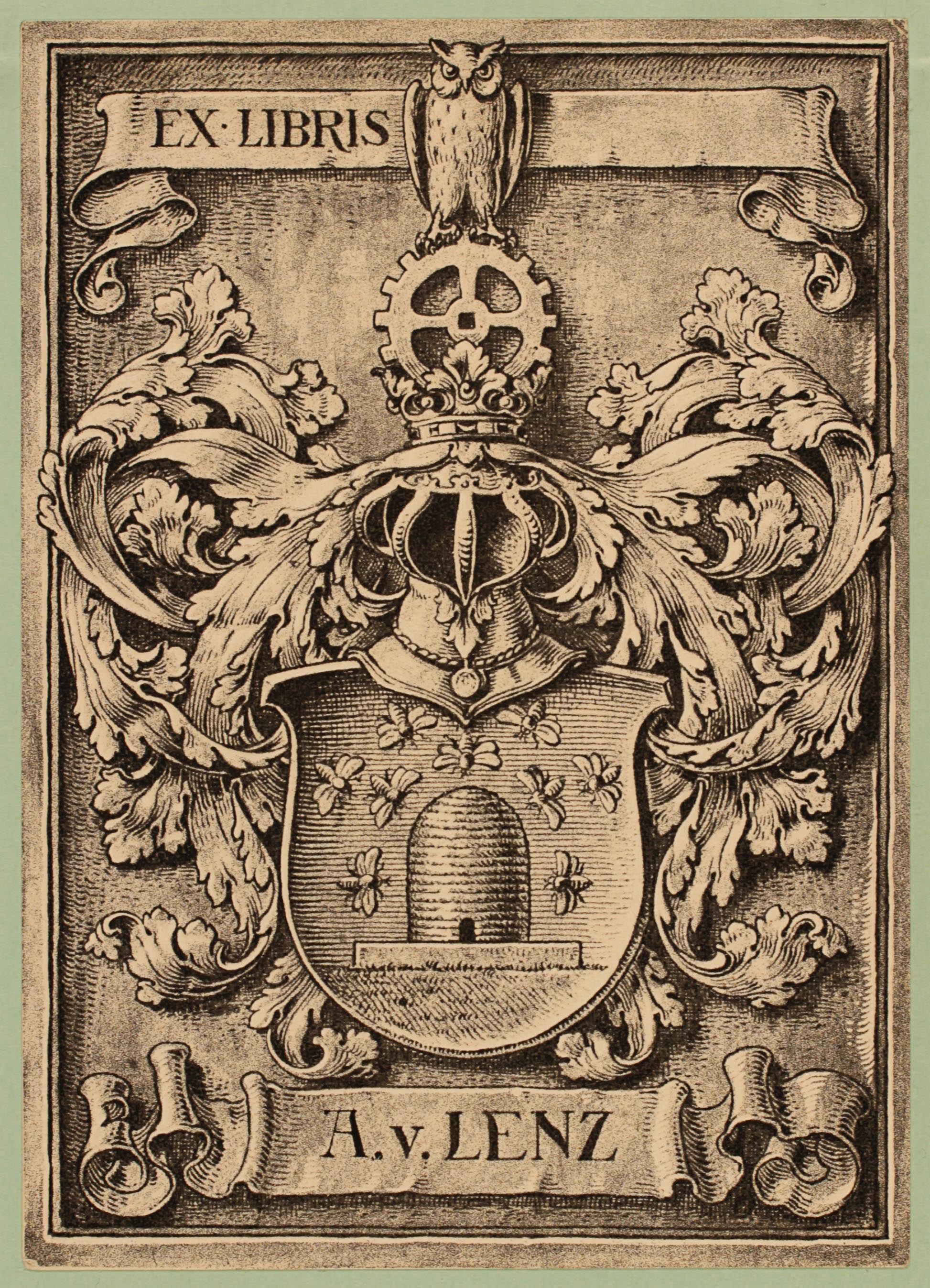 Art exlibris Exlibris By Unbekannt For A V Lenz
