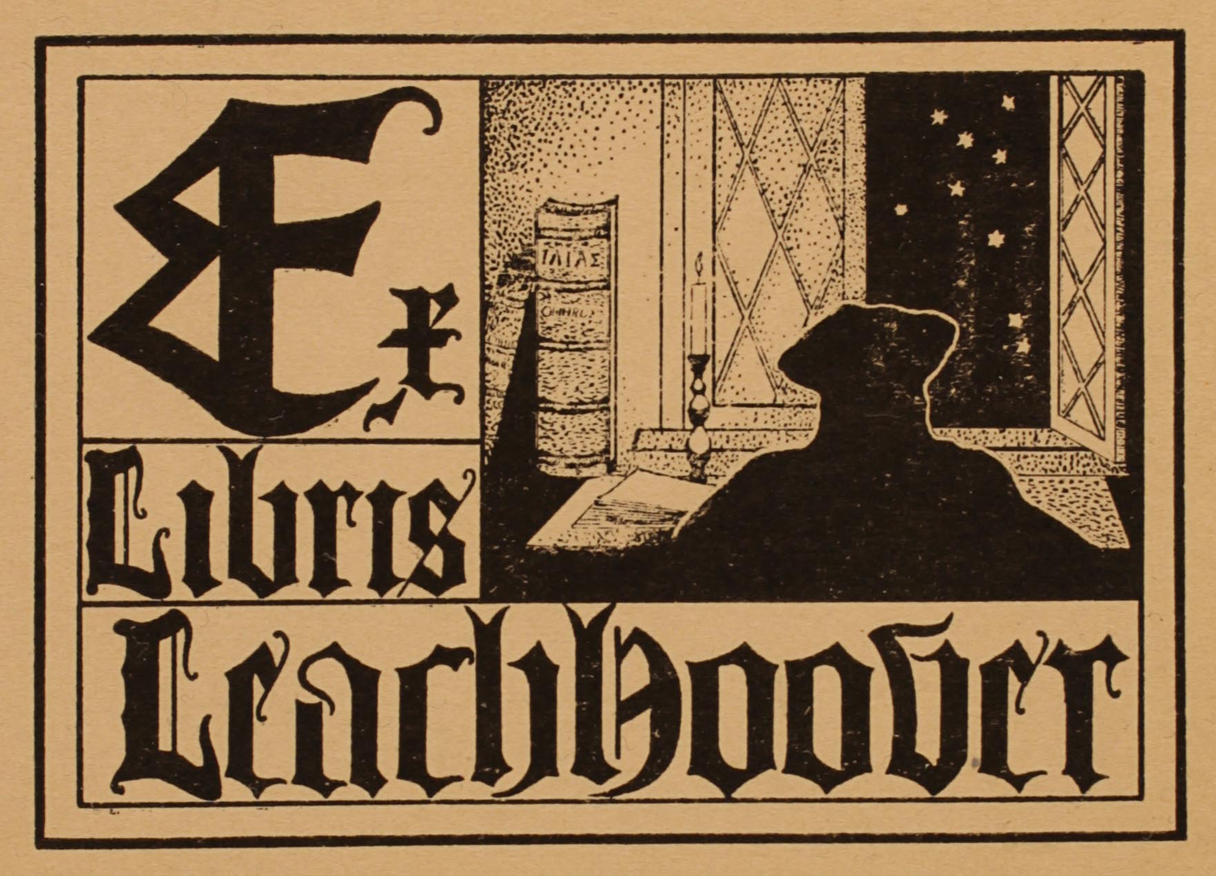 Art exlibris Exlibris By Unbekannt For Leach Hoover
