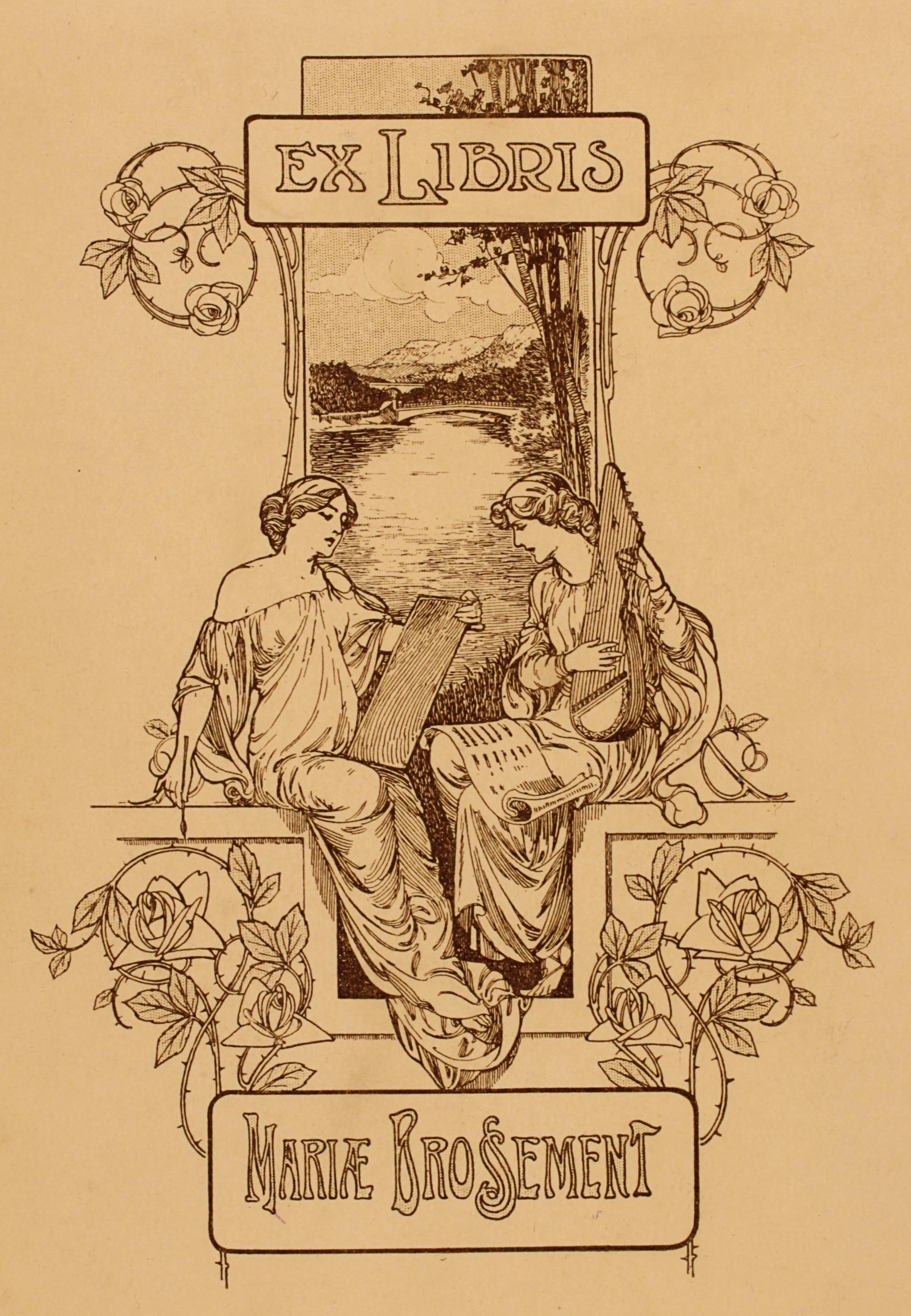 Art exlibris Exlibris By Unbekannt For Marie Brosseement