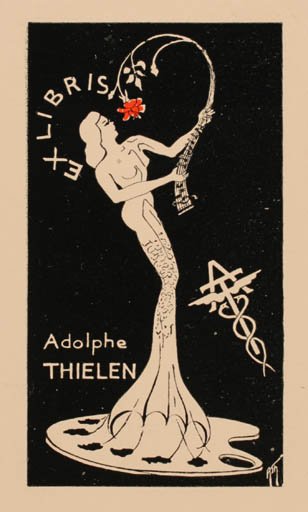 Exlibris by Adolphe Thielen from France for Adolphe Thielen - Woman 