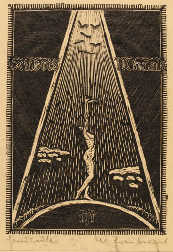 Exlibris by W. Freiberger from Germany for M. Haak - Woman 