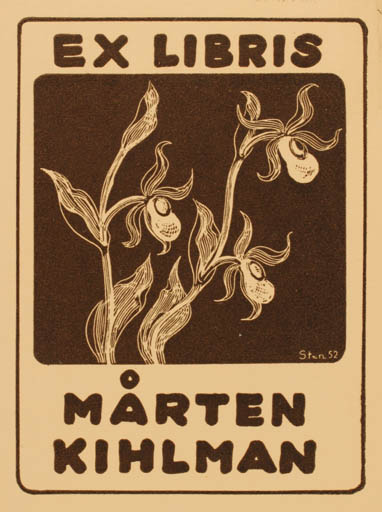 Exlibris by Sten Nilsen from Norway for Marten Kihlman - Flower 