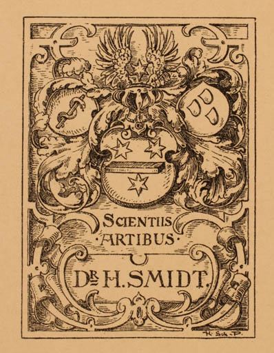 Exlibris by K. Schima from Austria for Dr. H. Smidt - Heraldry 