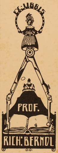 Exlibris by Otto Obermeier from Germany for Prof. Rich. Berndl - 