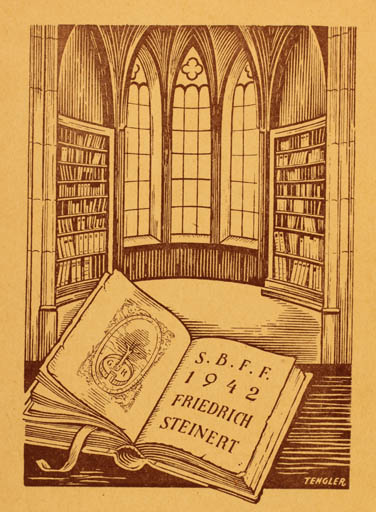 Exlibris by ? Tengler from Unknown for Friedrich Steinert - Book Interior 