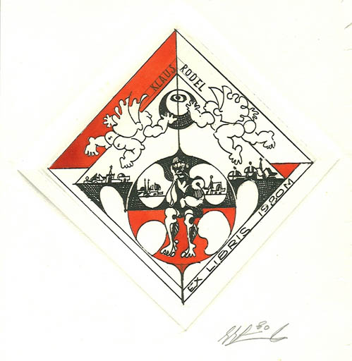 Exlibris by Edmundas Stasiulis from Lithuania for Klaus Rödel - Angel 