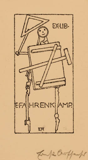 Exlibris by Ernst Aufsseser from Germany for E. Fahrenkamp - Technology 
