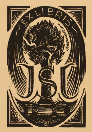 Exlibris by Jan Arien Deodatus from Netherland for ? J. S. J. - Book Tree 