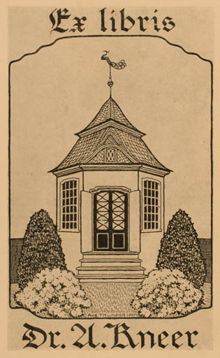 Exlibris by Augusr Trümper from Germany for Dr. A. Kneer - Architecture Jugend 
