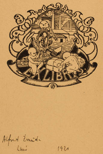 Exlibris by Alfred Zmuda from Poland for ? Unbekannt - Child 