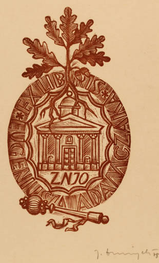 Exlibris by Jerzy Drozycki from Poland for Eugeniusza Adamczaka - Architecture Flora 