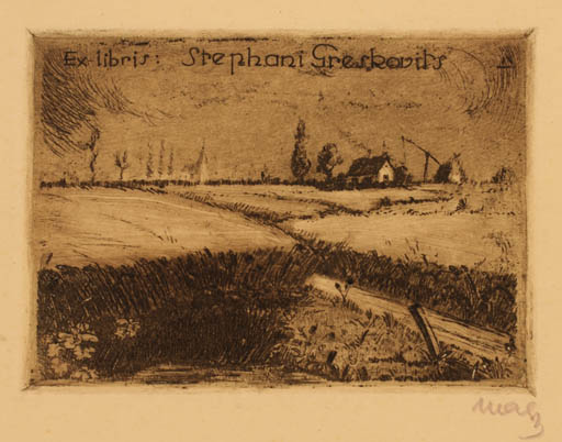 Exlibris by Pavel F. Maly from Czech Republic for Stephani Greskovits - Scenery/Landscape 