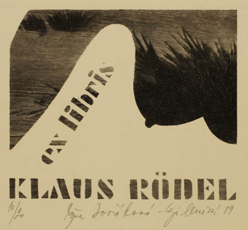 Exlibris by Bozena Dvorakova-Kjullenenova from Czech Republic for Klaus Rödel - Woman 