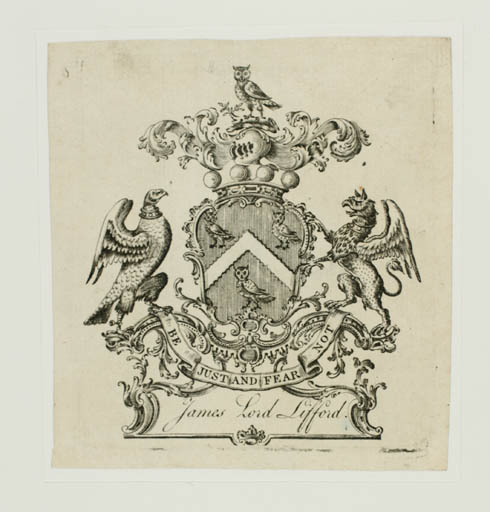 Exlibris by ? ? from Great Britain for Baron Jemes Hewitt Lifford - Heraldry Historical Person Regent/royalty 