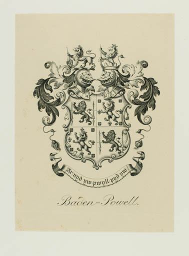 Exlibris by ? ? from Great Britain for Baden Powell - Heraldry Historical Person 