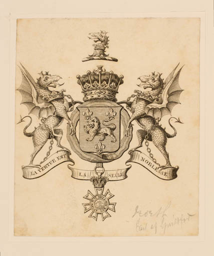 Exlibris by ? ? from Great Britain for Frederick North - Heraldry Historical Person Regent/royalty 