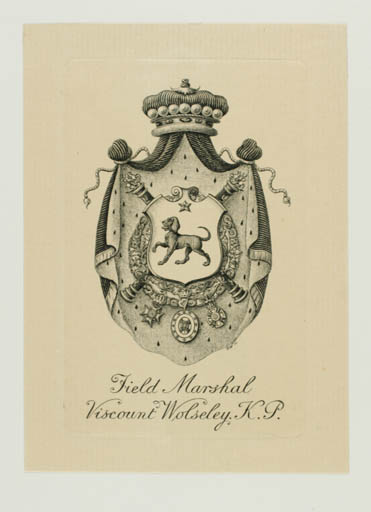 Exlibris by ? ? from Ireland for Garnet Wolseley - Heraldry Historical Person 