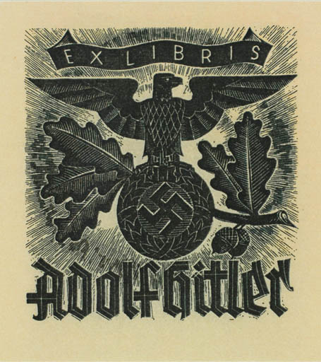 Exlibris by Willi Knabe from Germany for Adolf Hitler - Bird Historical Person 