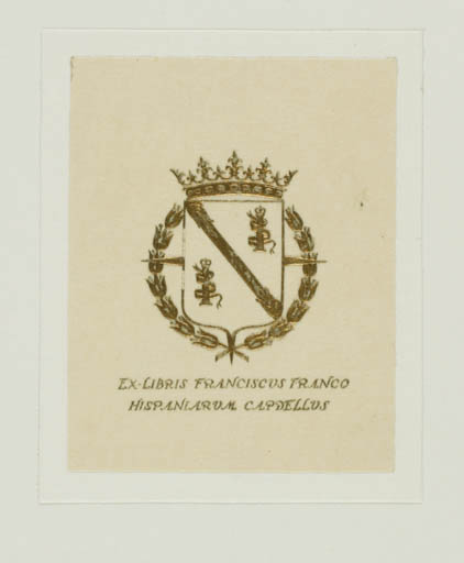 Exlibris by ? ? from Spain for Francisco Franco - Heraldry Historical Person 