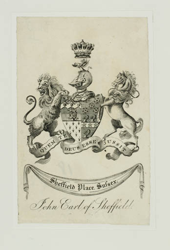 Exlibris by ? ? from Great Britain for John Baker Holroyd - Heraldry Historical Person 