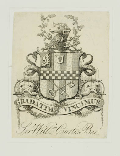 Exlibris by ? ? from Great Britain for William Curtis - Heraldry Historical Person Regent/royalty 