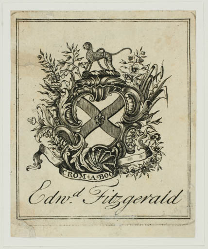 Exlibris by ? ? from Ireland for Edward Fitzgerald - Heraldry Historical Person Regent/royalty 