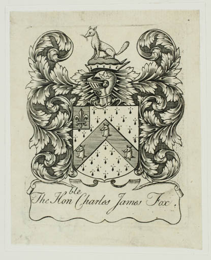 Exlibris by ? ? from Great Britain for Charels James Fox - Heraldry Historical Person Regent/royalty 