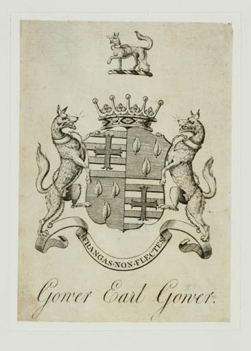 Exlibris by ? ? from Great Britain for John Leveson Gower - Heraldry Historical Person Regent/royalty 