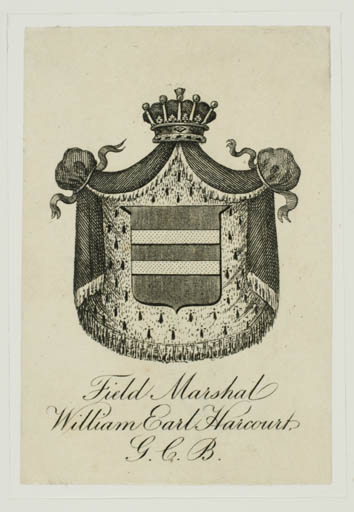 Exlibris by ? ? from Great Britain for Field Marshal William Earl Harcourt - Heraldry Historical Person 