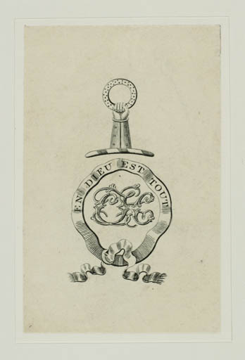 Exlibris by ? ? from Great Britain for ? Ubekent. - Monogram 