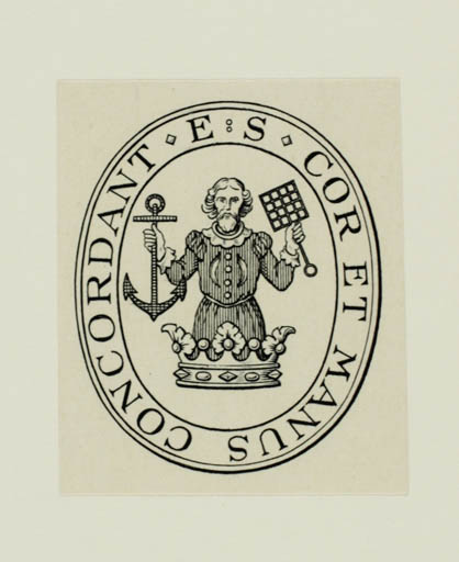 Exlibris by Johannes Britze from Denmark for Erik Scavnius - Heraldry Historical Person 