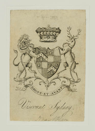 Exlibris by ? ? from Great Britain for Tomas Townshend - Heraldry Historical Person Regent/royalty 