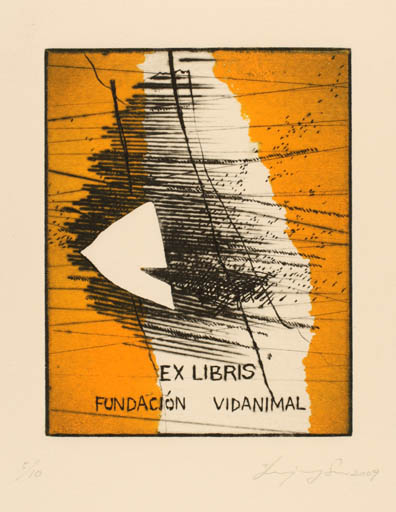 Exlibris by Yun-Jung Seo from Italy for Fundacion Vidanimal - Abstract 