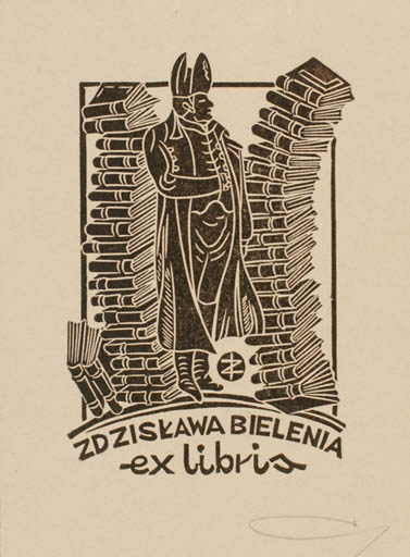 Exlibris by Zbigniew Jozwik from Poland for Zdziskawa Bielenia - Book Man 