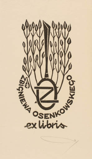 Exlibris by Zbigniew Jozwik from Poland for Zbigniewa Osebkowskiego - Flora Monogram 