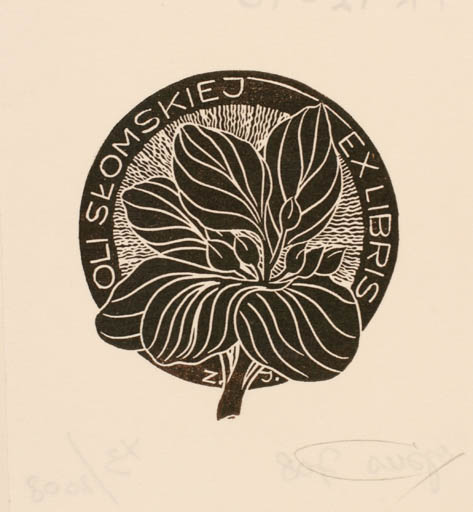 Exlibris by Zbigniew Jozwik from Poland for Oli Slomskiej - Flora 