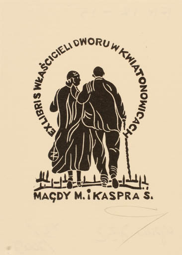 Exlibris by Zbigniew Jozwik from Poland for Magdt M. Ikaspra. S - Couple 