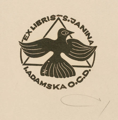 Exlibris by Zbigniew Jozwik from Poland for S. Janina - Bird 