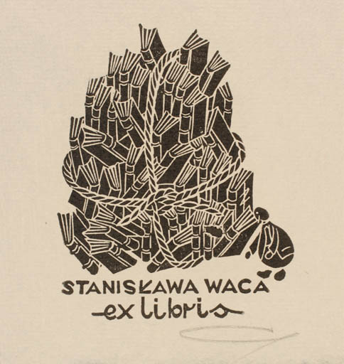 Exlibris by Zbigniew Jozwik from Poland for Staniskawa Waca - Book 