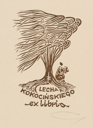 Exlibris by Zbigniew Jozwik from Poland for Lecha Kokocinskiego - Tree 