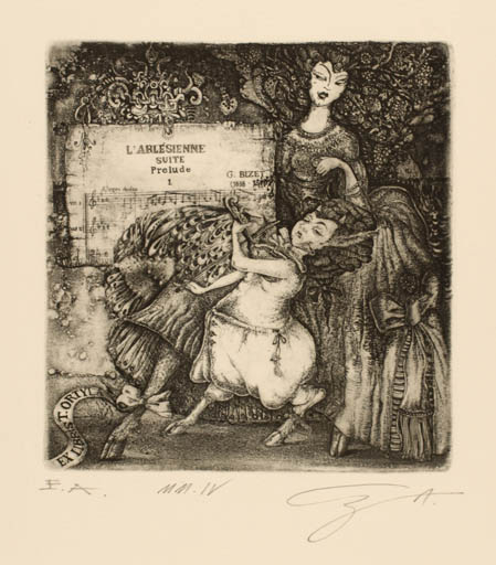 Exlibris by Alexandr Grigoriev from Belorussia for T Ortyla - Fairytale/fable 