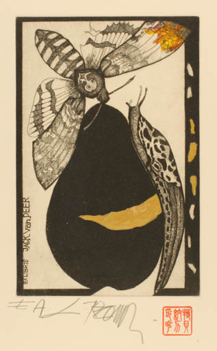 Exlibris by Leo Bednarik from Slovak Republic for Jack Van Peer - Fruit Insect 