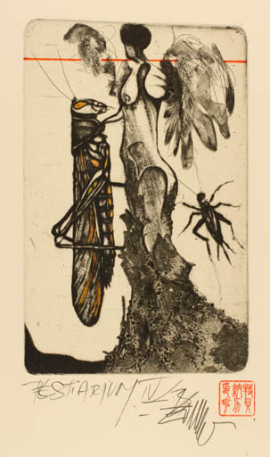 Exlibris by Leo Bednarik from Slovak Republic for ? ? - Insect 