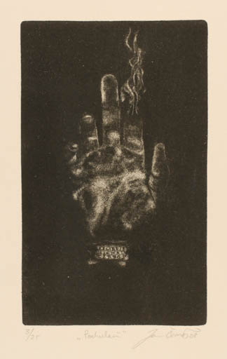 Exlibris by Jan Cernos from Czech Republic for Michal Cernos - Hand(s) 