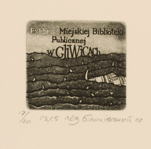 Exlibris by Lev Bilykivski from Ukraine for Miejskiej Publicznej h Wghwicach - 