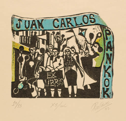 Exlibris by Marcela Pankok from Argentina for Juan Carles Pankok - Group 