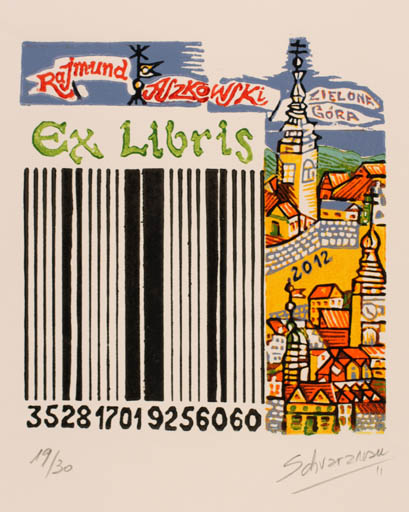 Exlibris by Mauricio Schvarzman from Argentina for Rajmund Aszkowski - City 